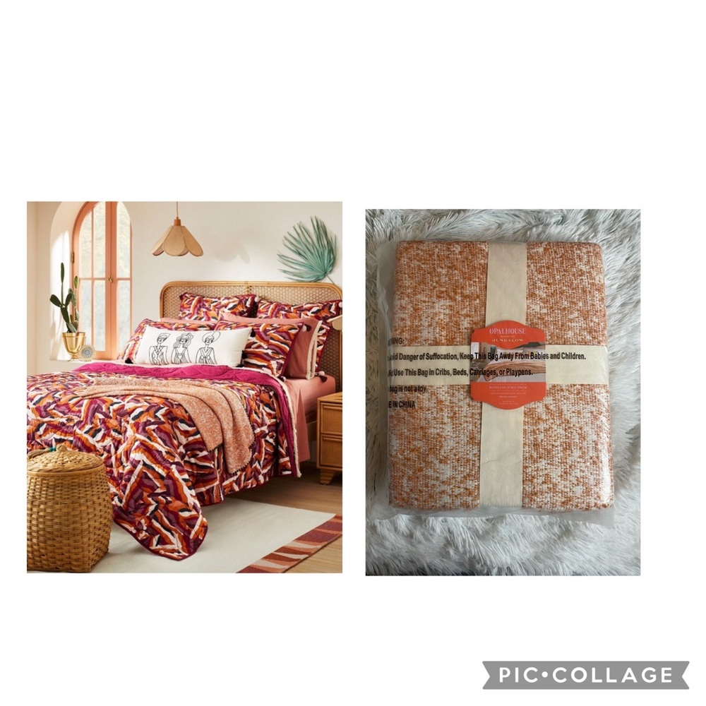 NWT* 60x80 inches Textured Bed Throw Coral- Opalhouse Designed by Jungalow